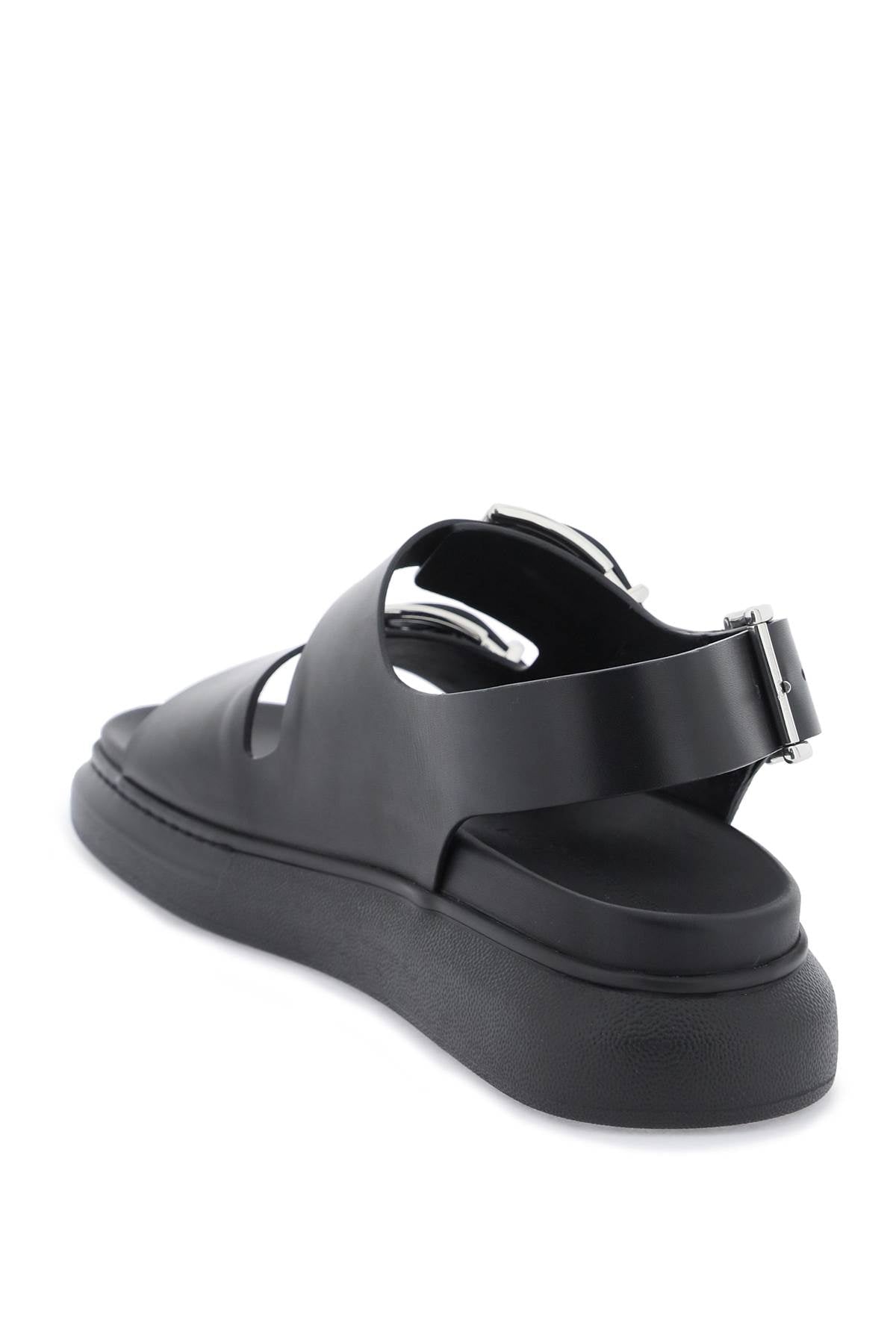 Alexander Mcqueen leather sandals with maxi buckles - VivaceVenus