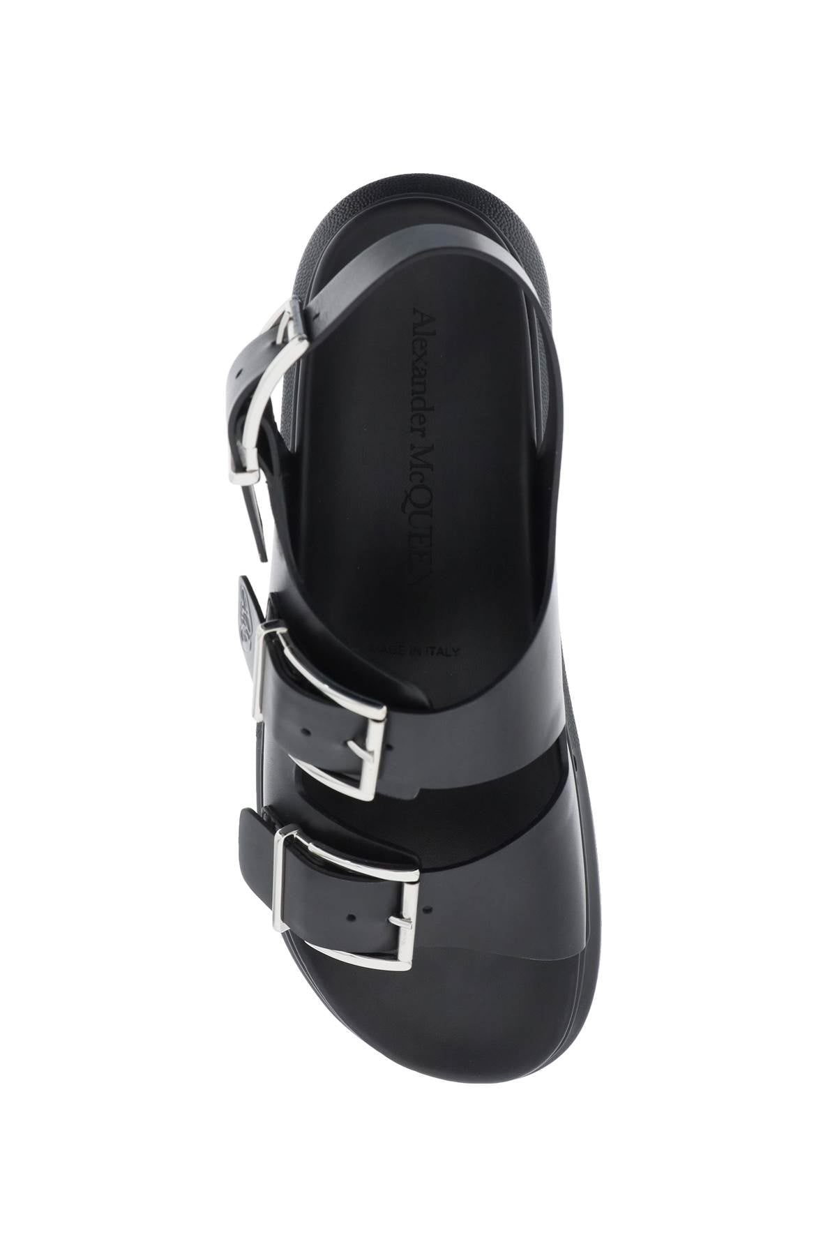 Alexander Mcqueen leather sandals with maxi buckles - VivaceVenus