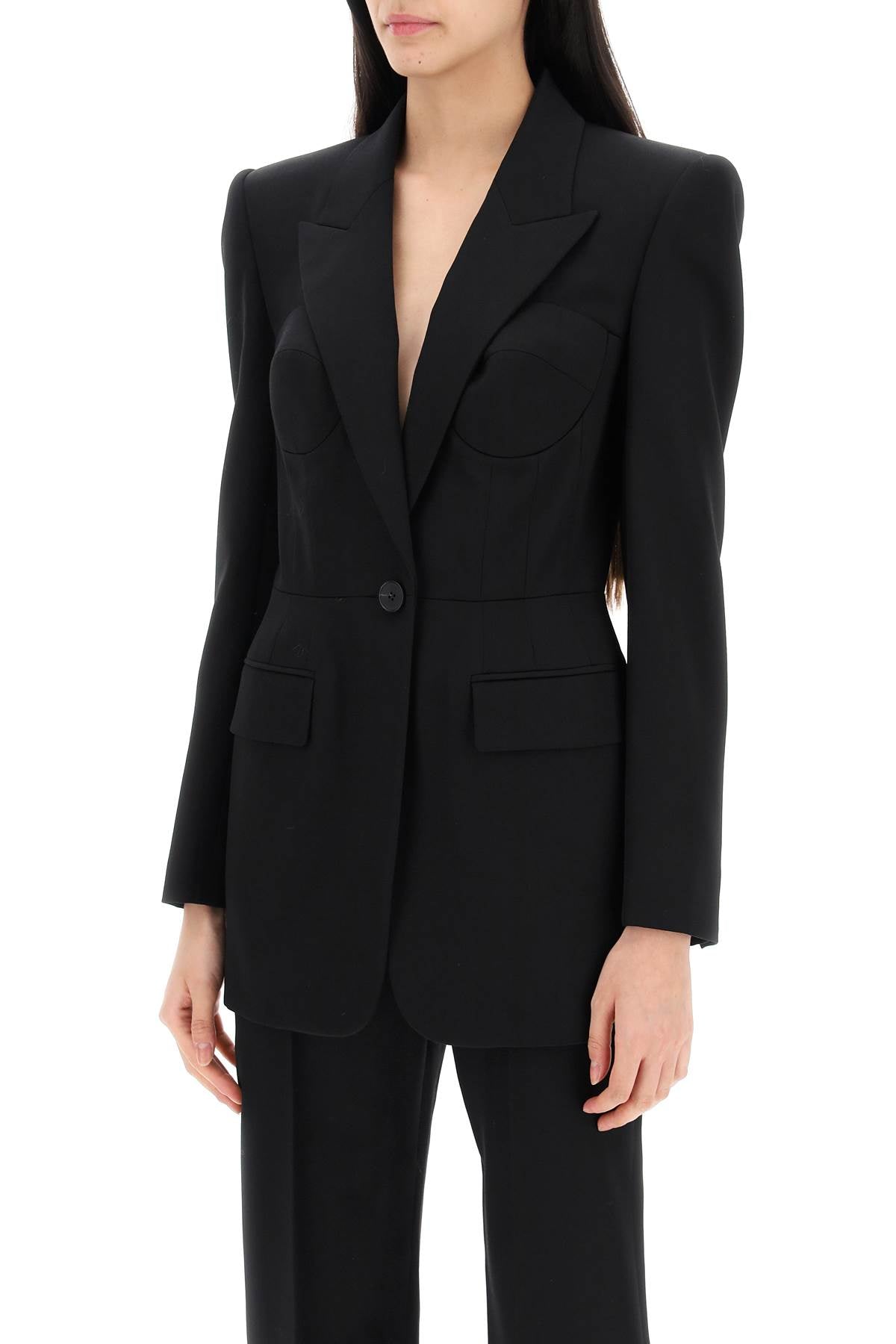 Alexander Mcqueen fitted jacket with bustier details - VivaceVenus