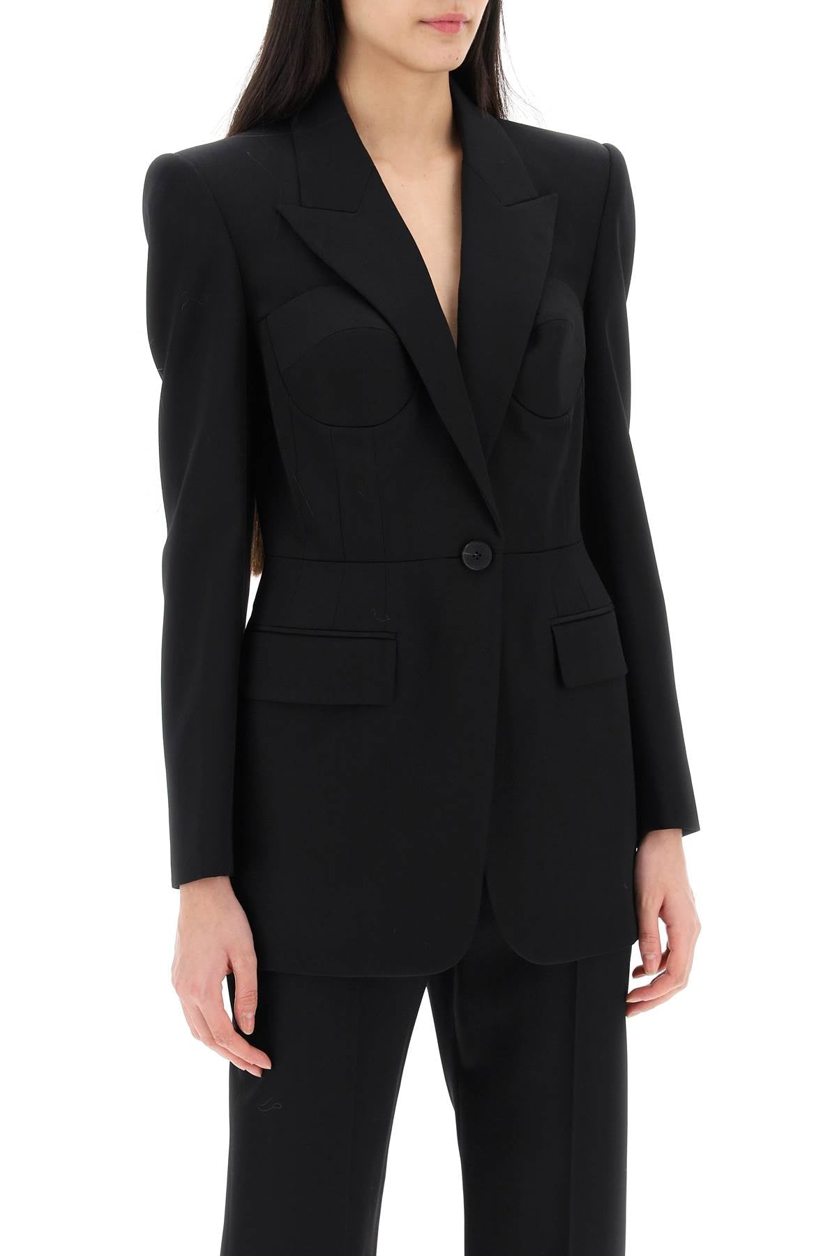 Alexander Mcqueen fitted jacket with bustier details - VivaceVenus