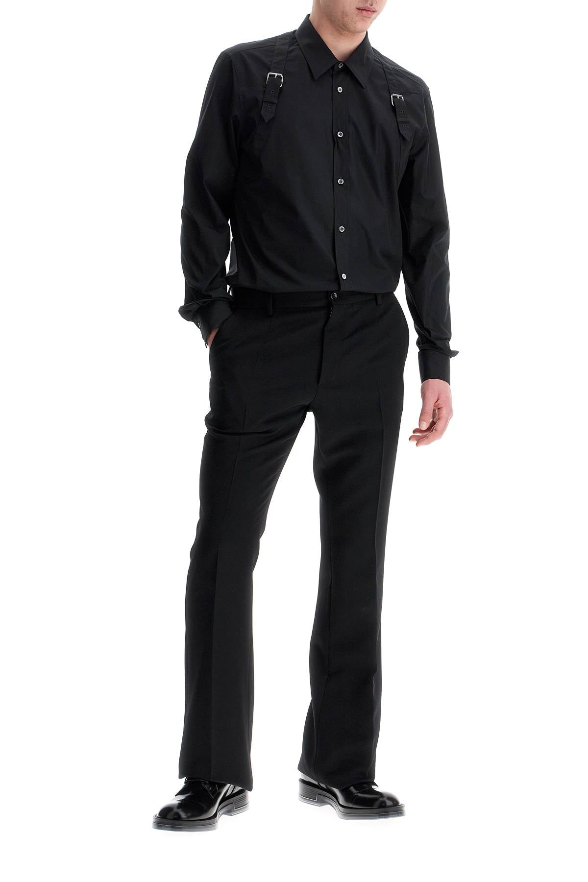 Alexander Mcqueen poplin harness shirt for men - VivaceVenus