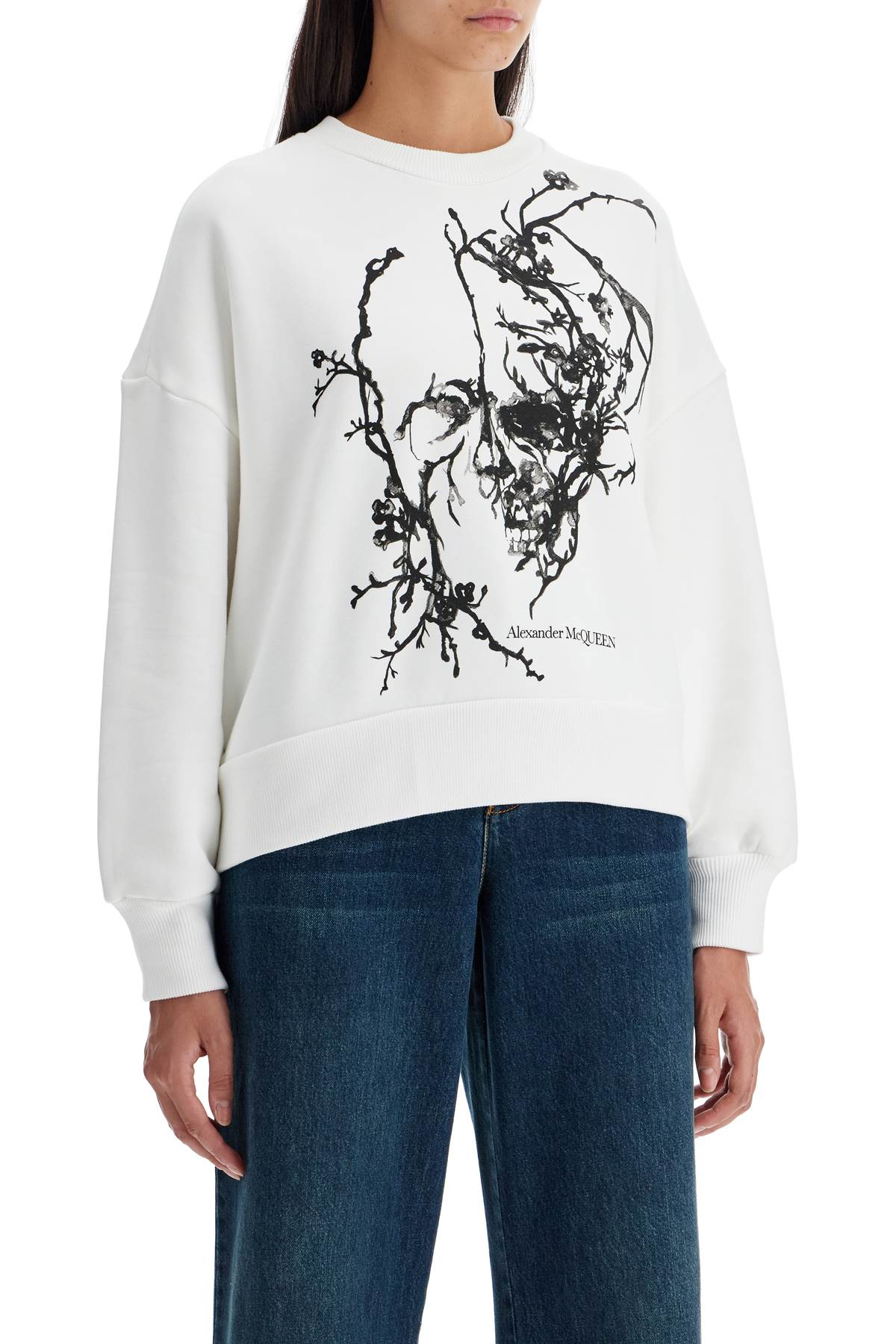 Alexander Mcqueen boxy cherry blossom skull sweat - VivaceVenus