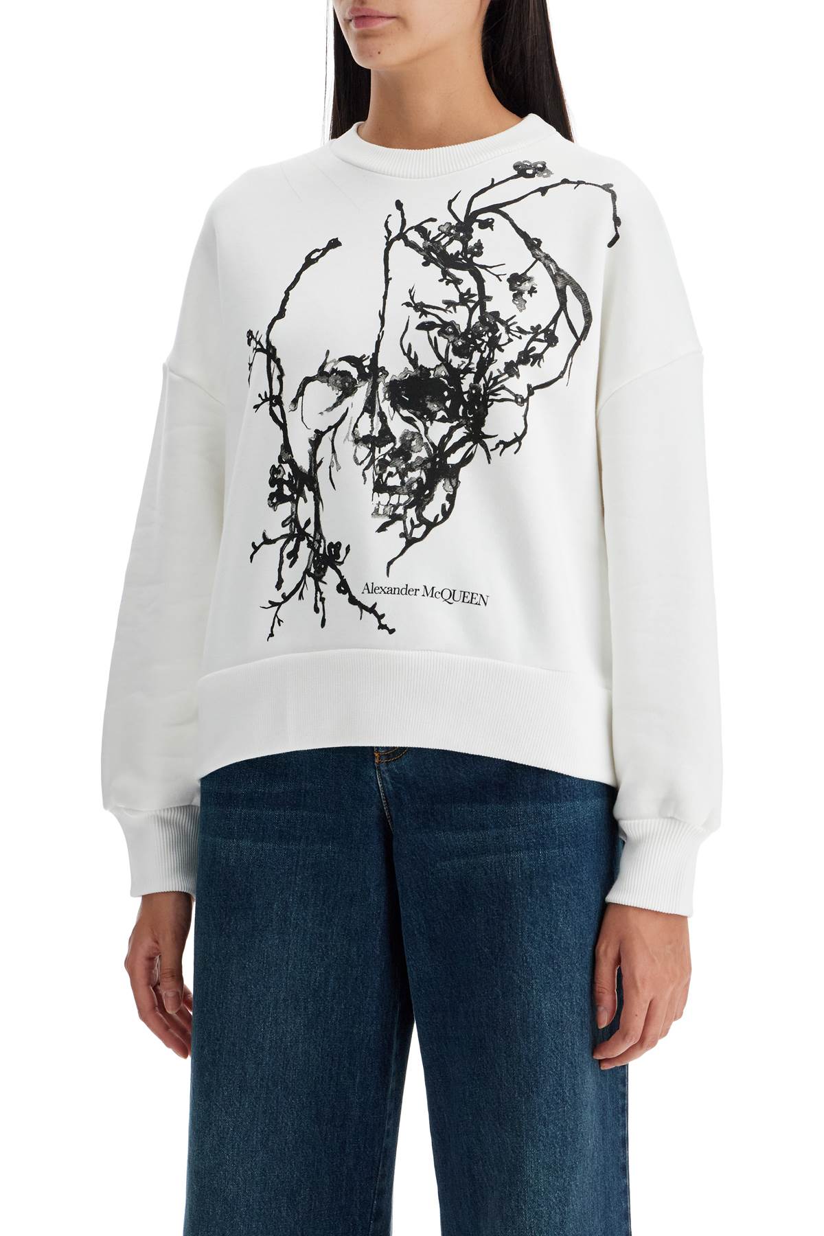 Alexander Mcqueen boxy cherry blossom skull sweat - VivaceVenus