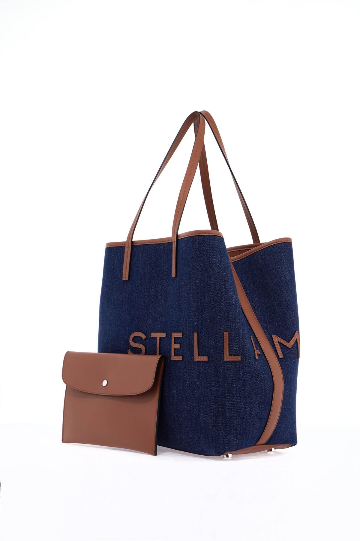 Stella McCartney denim tote bag with logo branding - VivaceVenus