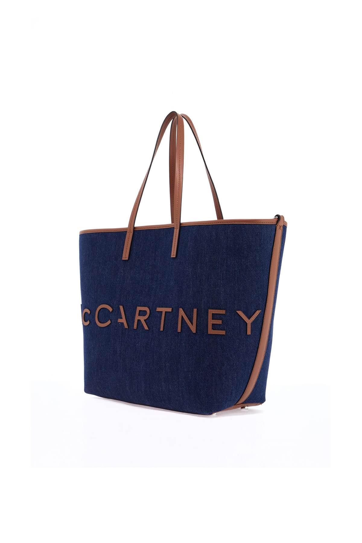 Stella McCartney denim tote bag with logo branding - VivaceVenus