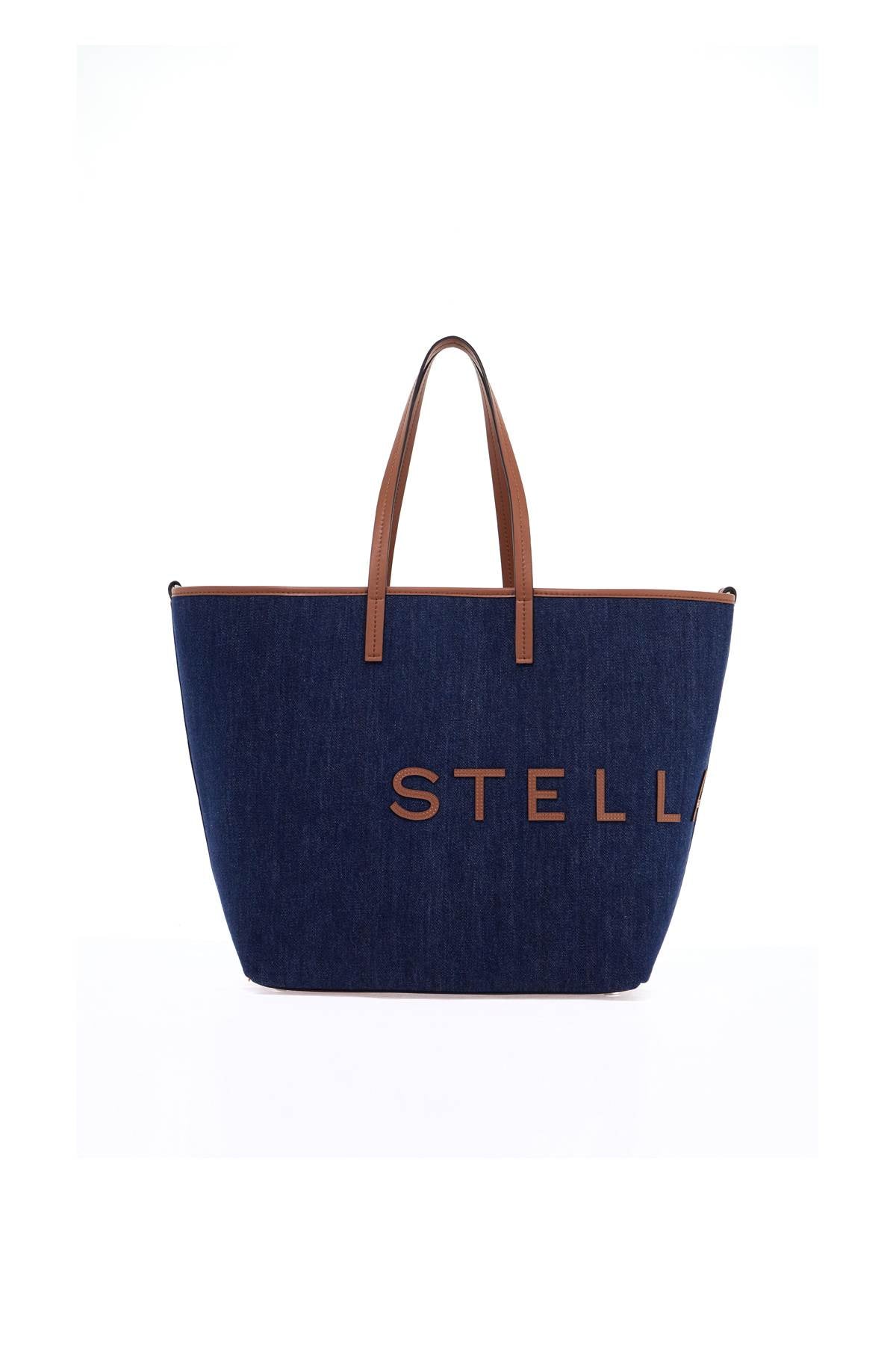 Stella McCartney denim tote bag with logo branding - VivaceVenus