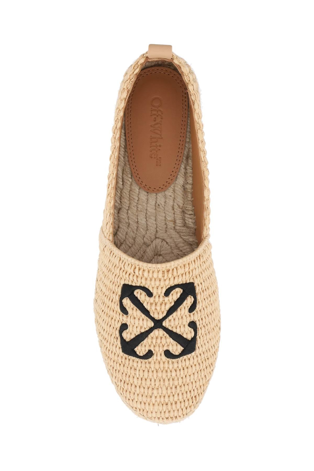 Off White Replace With Double Quoteraffia Espadrilles   Beige
