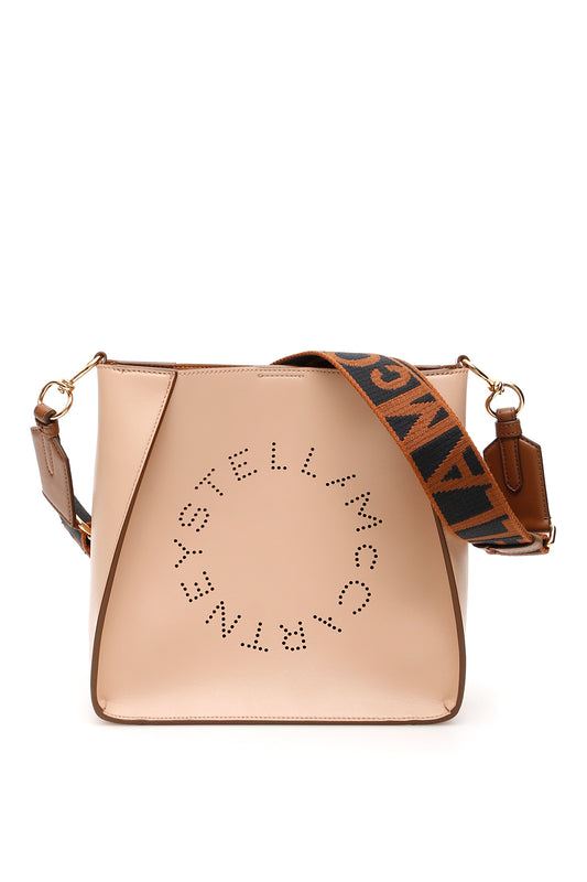 Stella Mc Cartney Stella Perforated Logo Shoulder Bag   Beige