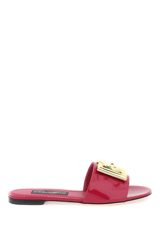 Dolce & Gabbana Patent Leather Slides   Fuxia