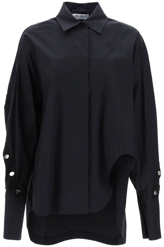 The Attico Shirt With Monogram Snap Buttons   Black