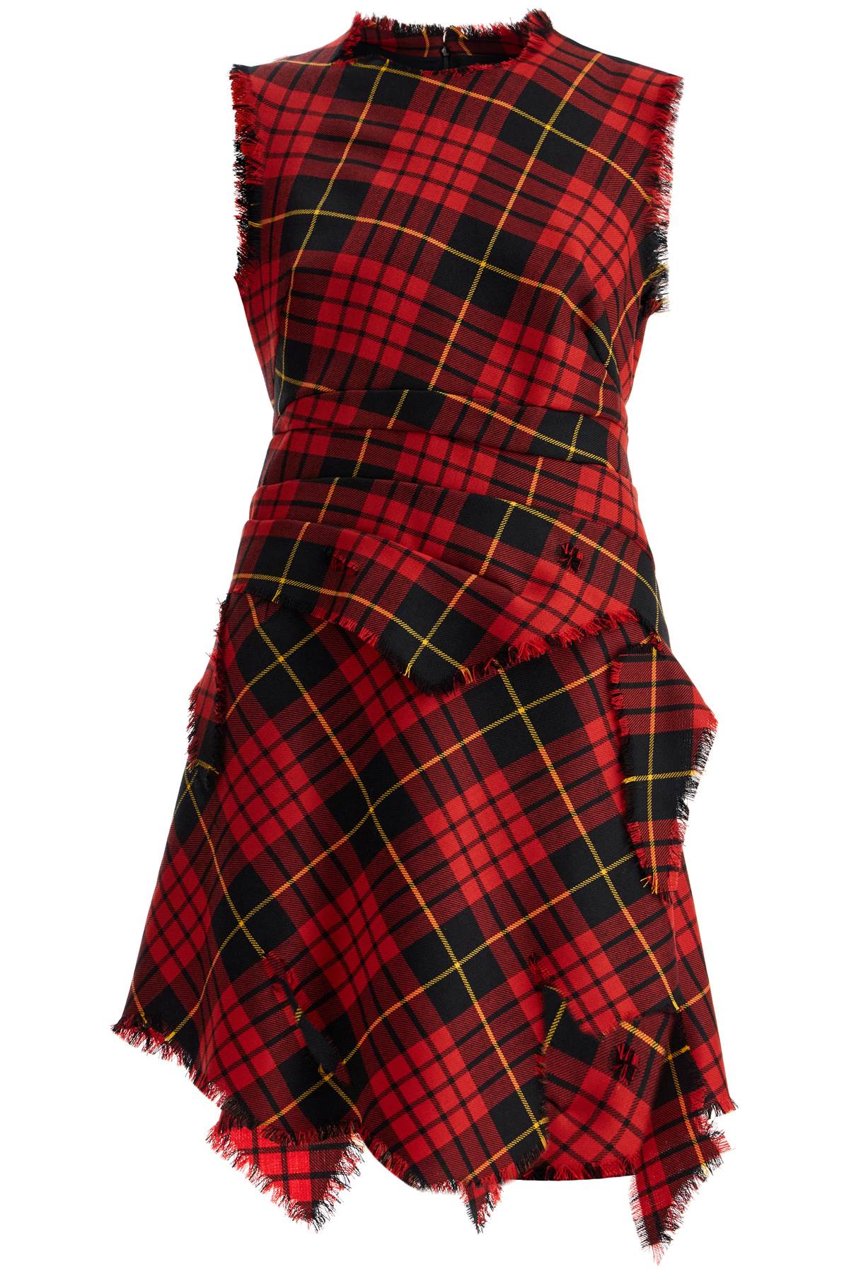 Alexander Mcqueen distressed wool tartan mini dress - VivaceVenus