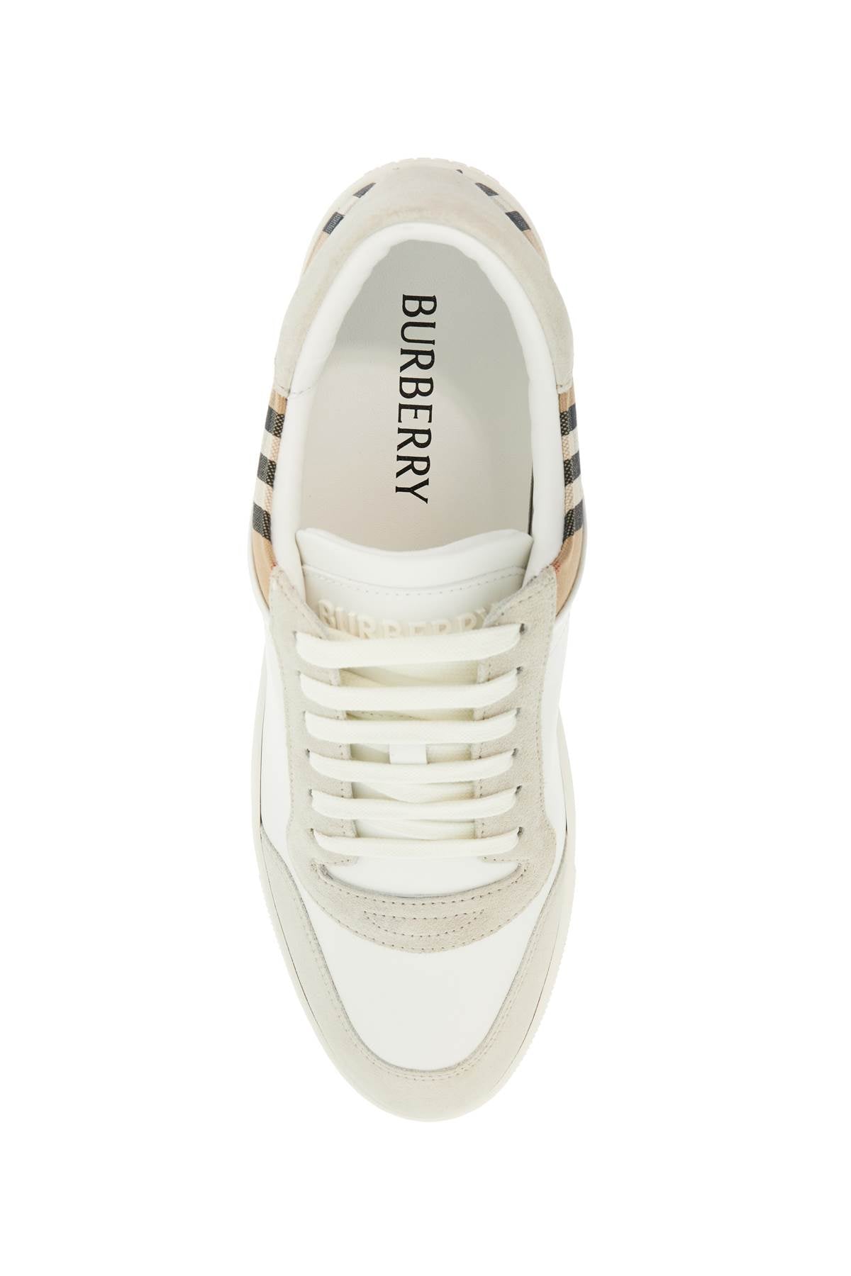 Burberry check leather sneakers - VivaceVenus