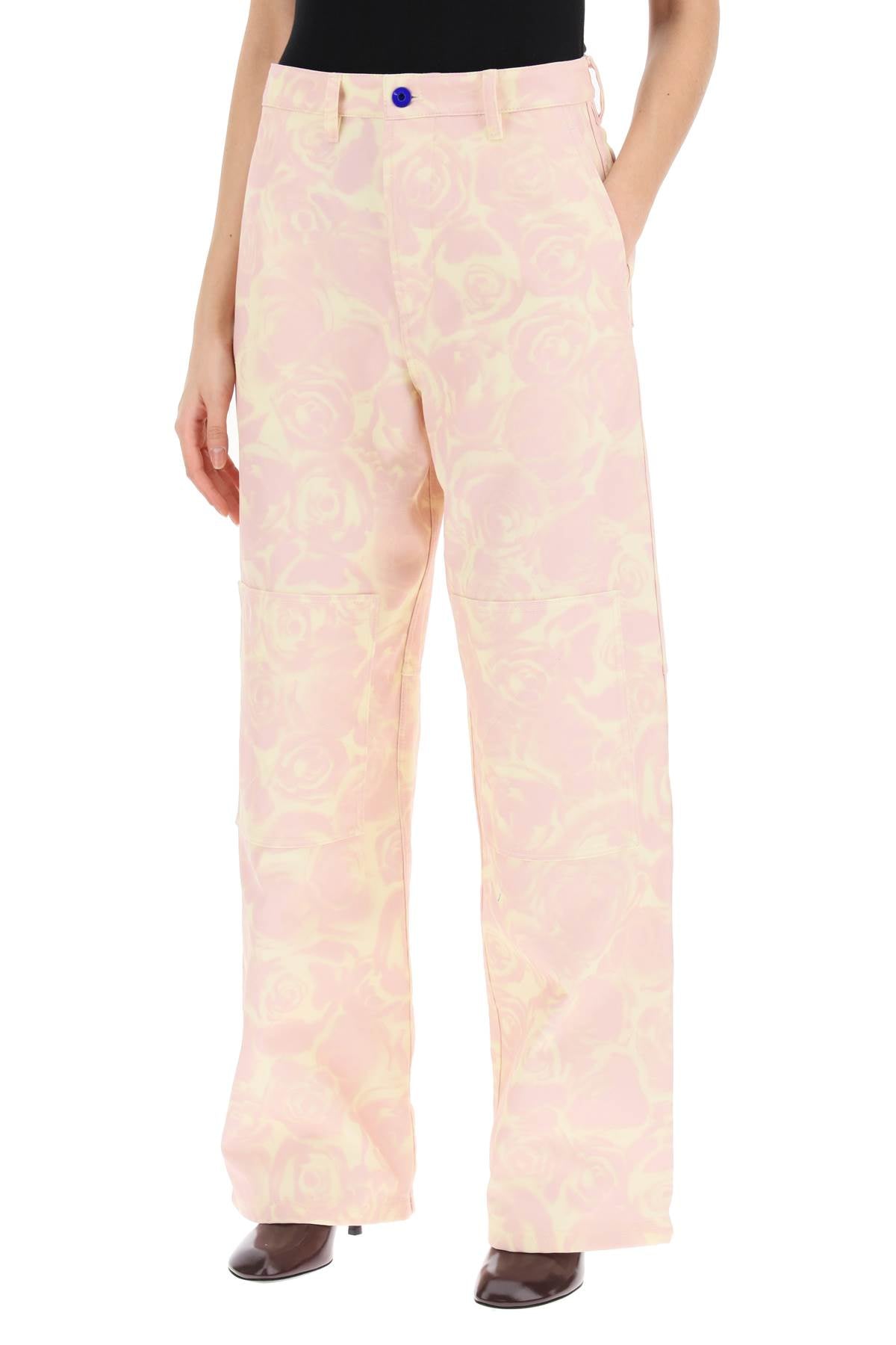 Burberry "rose print canvas workwear pants" - VivaceVenus