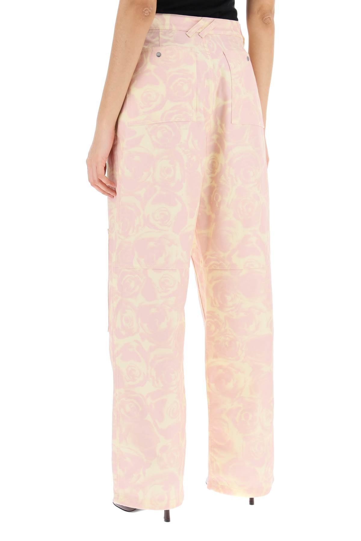 Burberry "rose print canvas workwear pants" - VivaceVenus