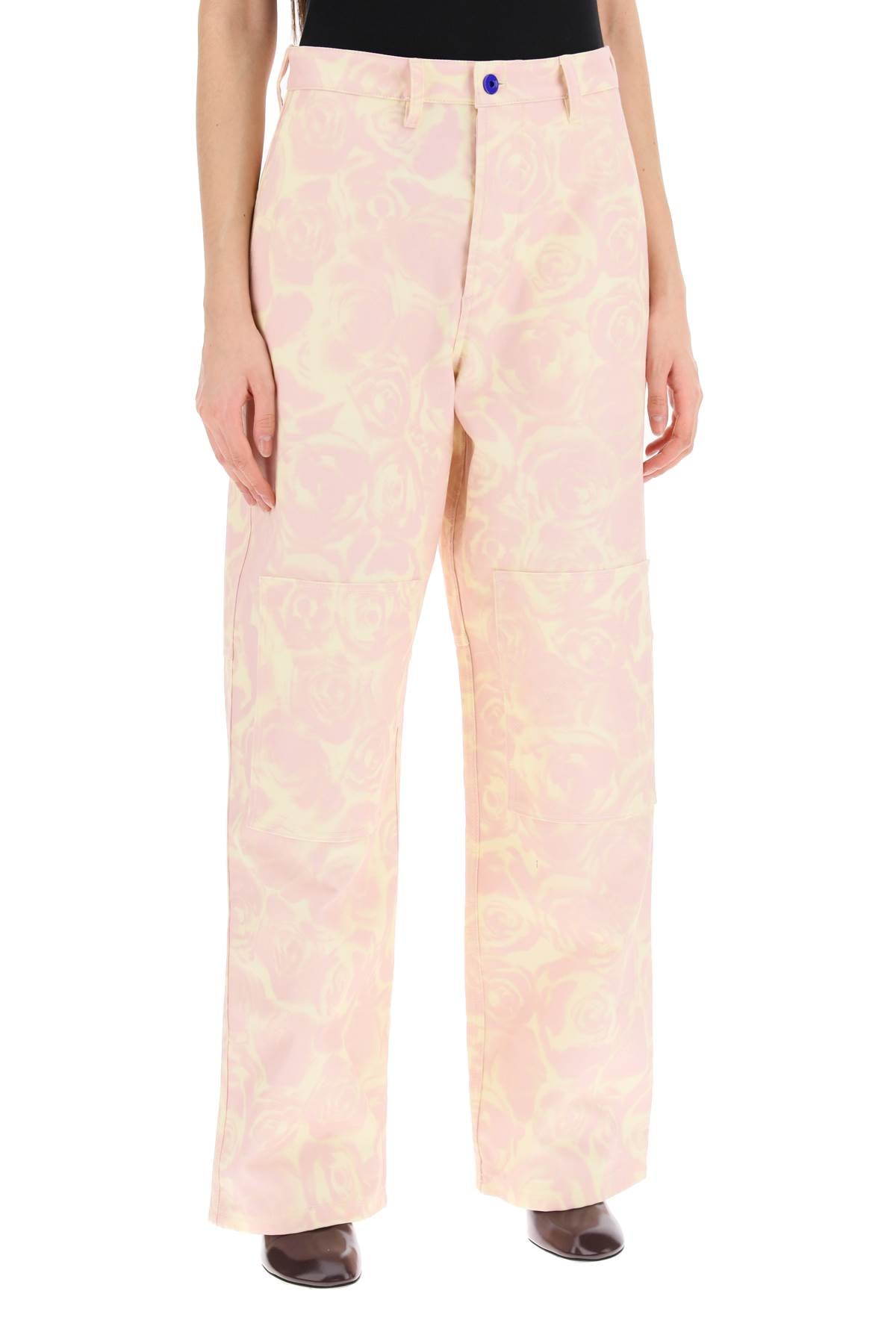 Burberry "rose print canvas workwear pants" - VivaceVenus