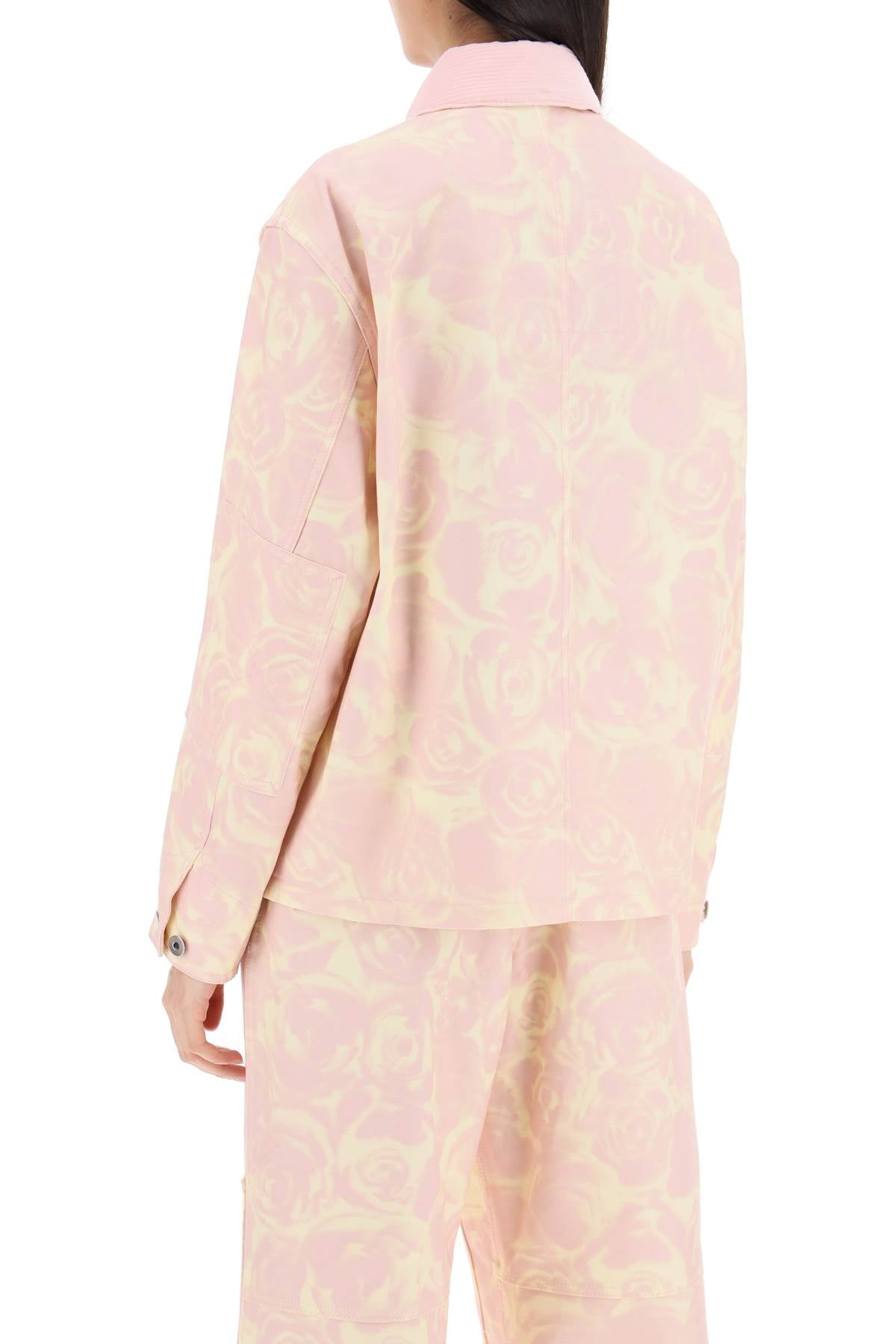 Burberry "canvas workwear jacket with rose print - VivaceVenus