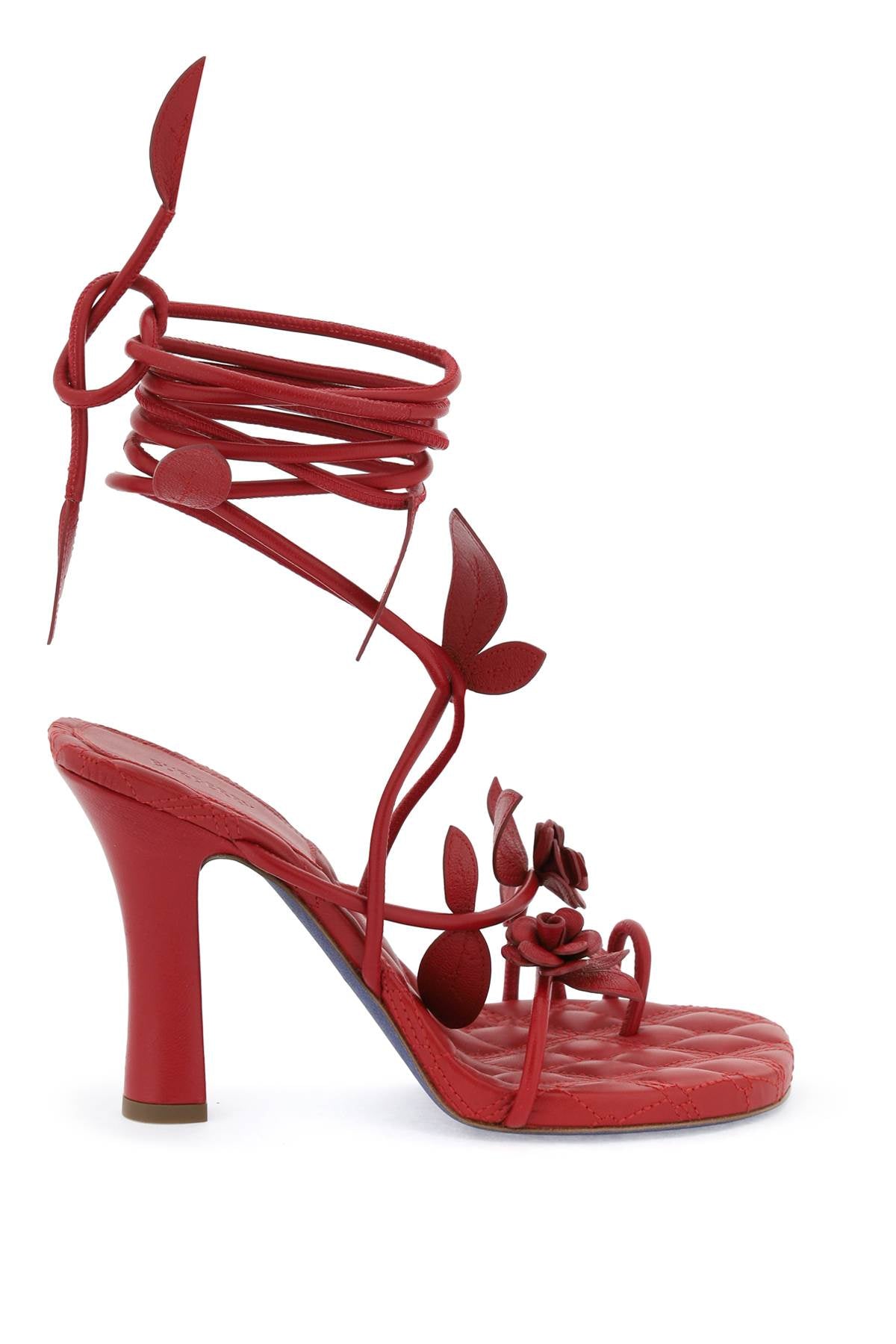 Burberry ivy flora leather sandals with heel. - VivaceVenus