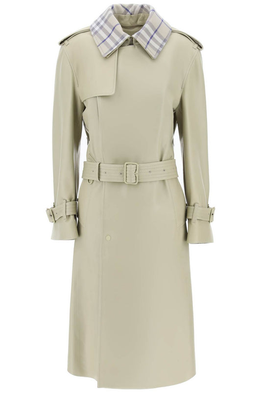 Burberry long leather trench coat - VivaceVenus