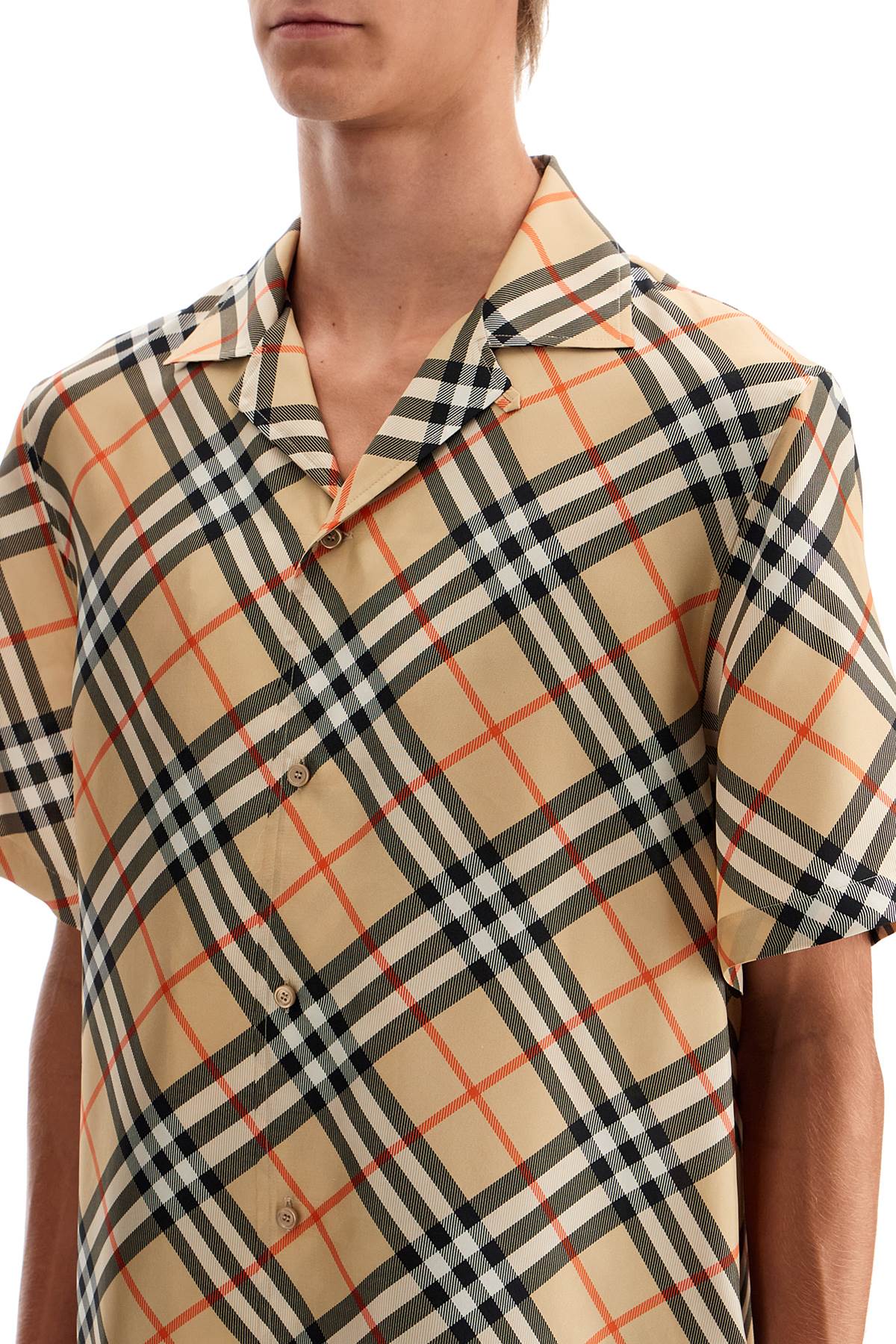 Burberry check silk short sleeve shirt - VivaceVenus