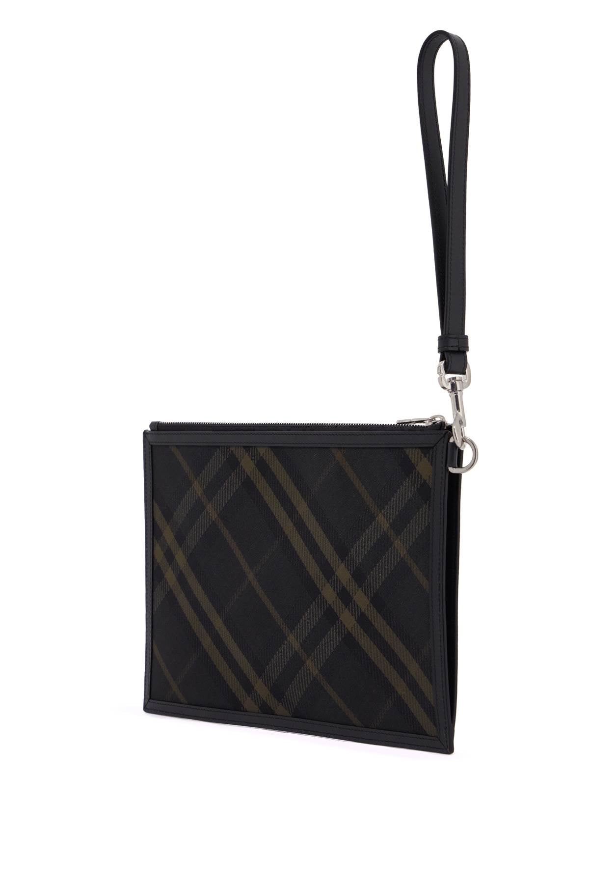 Burberry ered\n\ncheckered coated canvas pouch bag - VivaceVenus