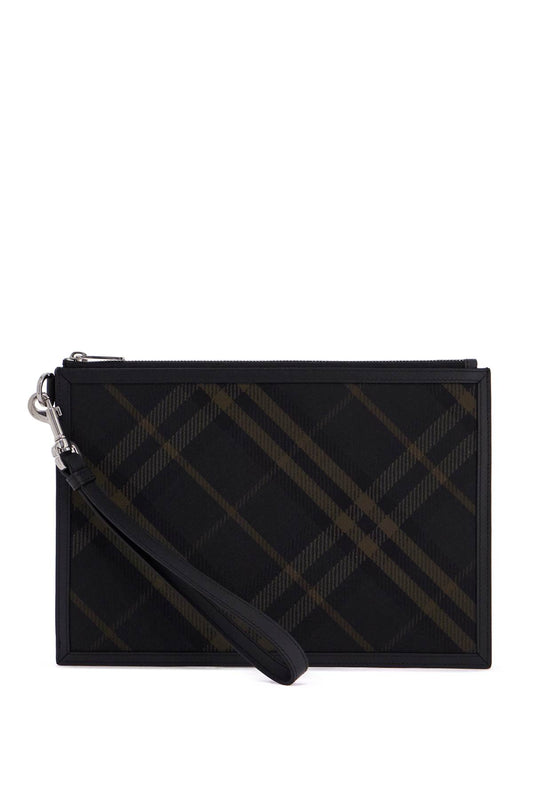 Burberry ered\n\ncheckered coated canvas pouch bag - VivaceVenus