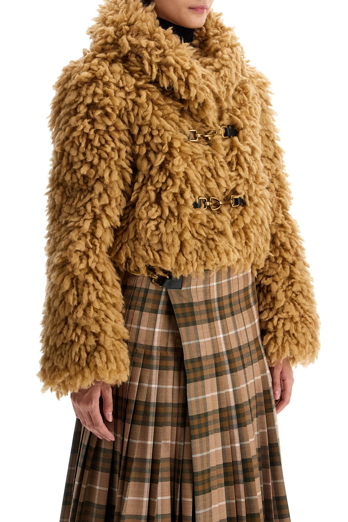 Burberry cropped faux fur effect jacket - VivaceVenus