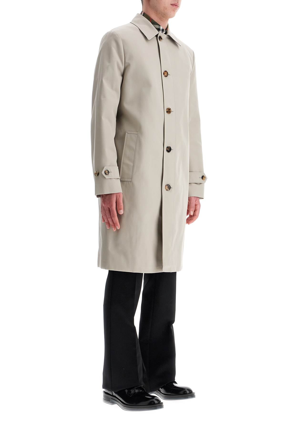 Burberry cotton blend car coat in mist - VivaceVenus