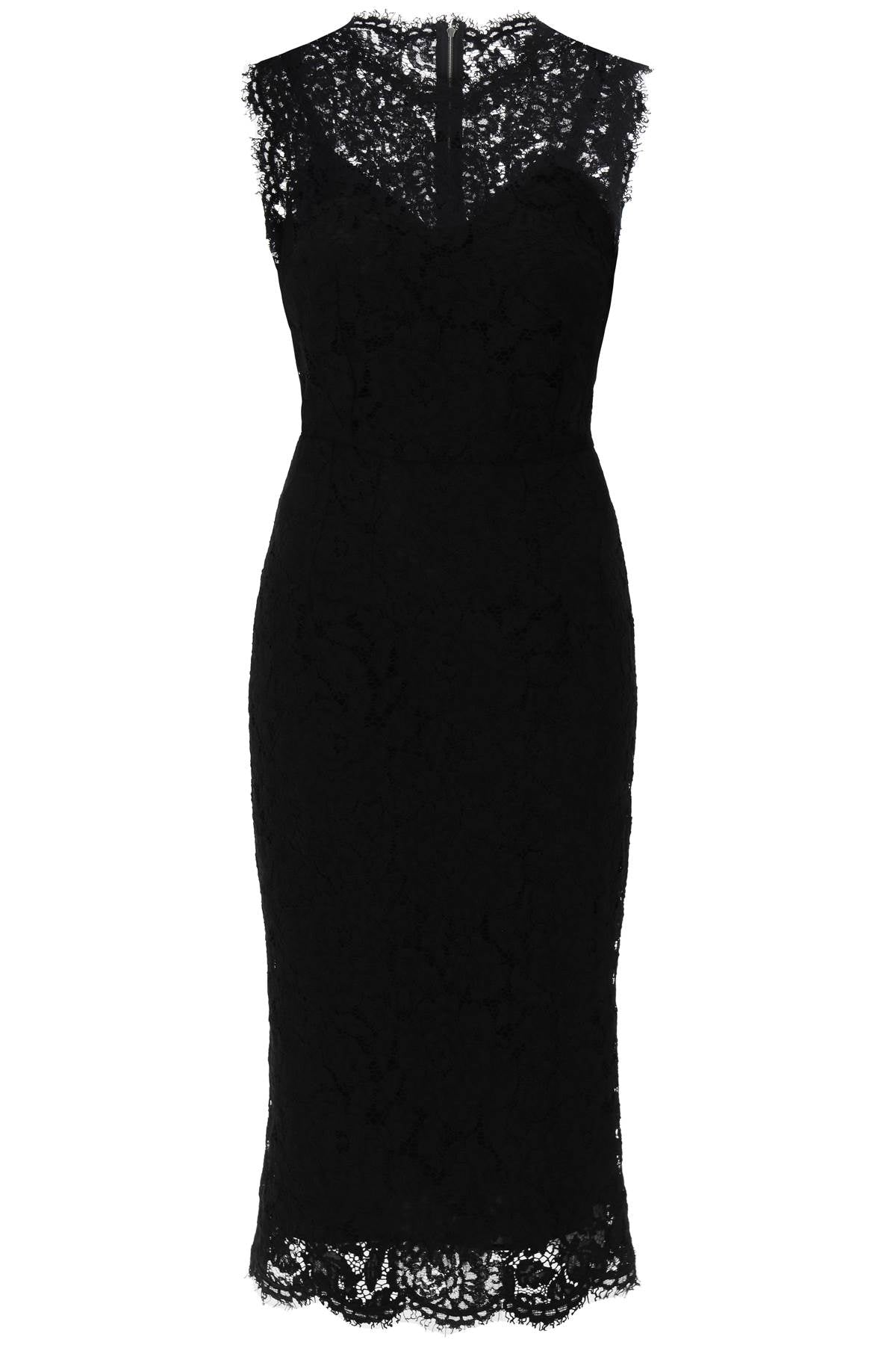 Dolce & Gabbana Lace Sheath Dress With A   Black