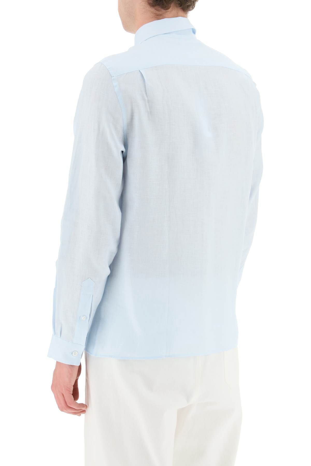 Lacoste Light Linen Shirt   Celeste