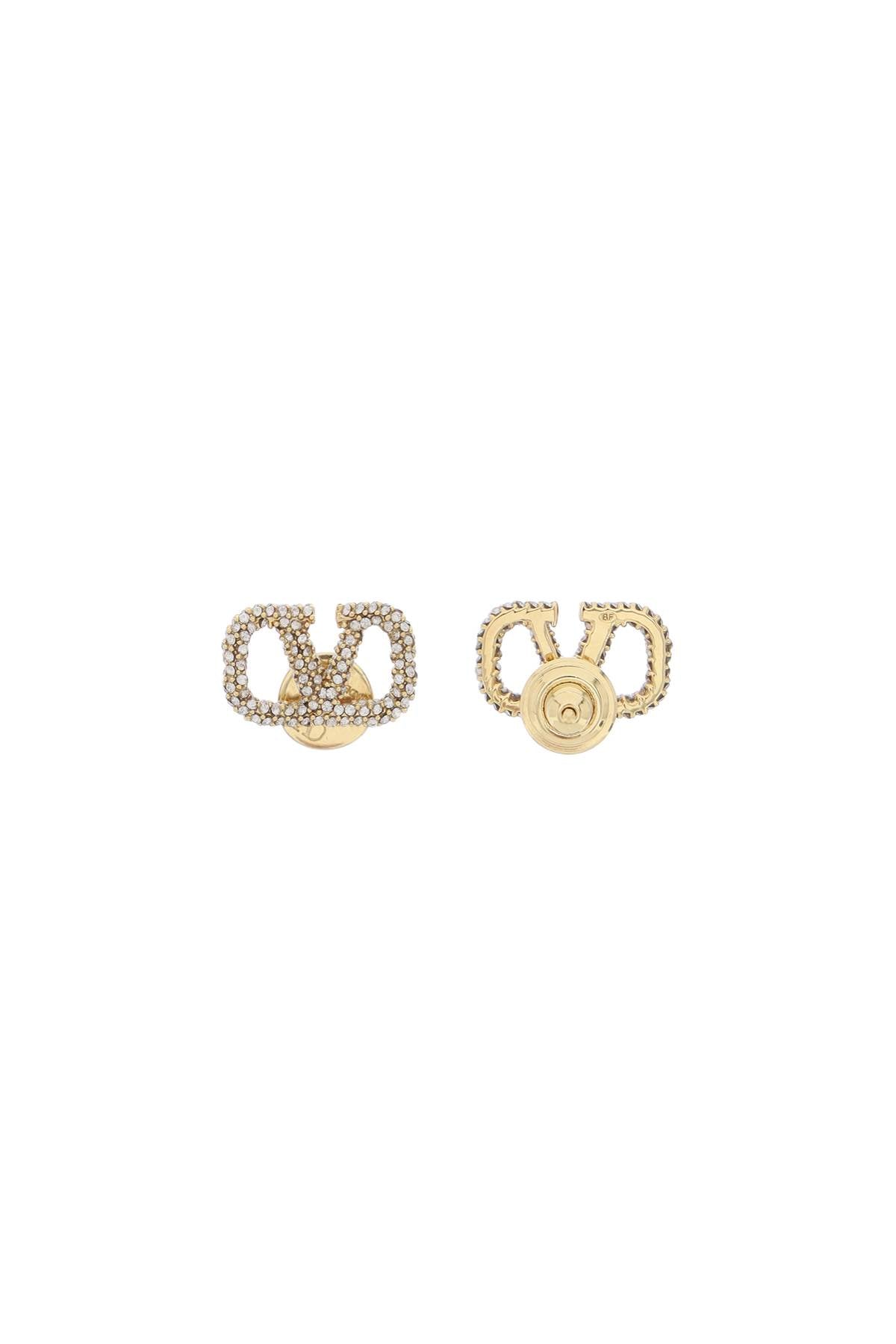 Valentino Garavani Vlogo Signature Earrings With Swarovski® Crystals   Gold