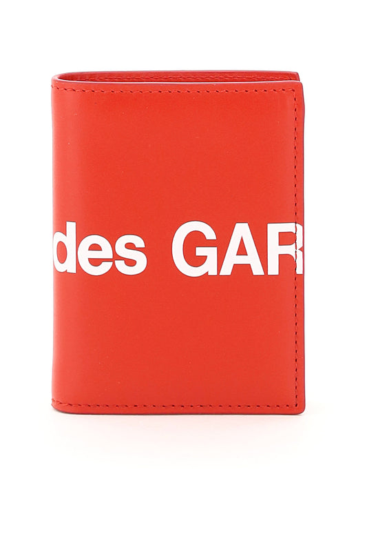 Comme Des Garcons Wallet Small Bifold Wallet With Huge Logo   Red