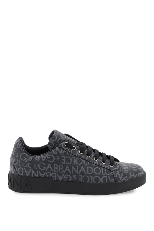 Dolce & Gabbana Portofino Jacquard Sneakers   Nero