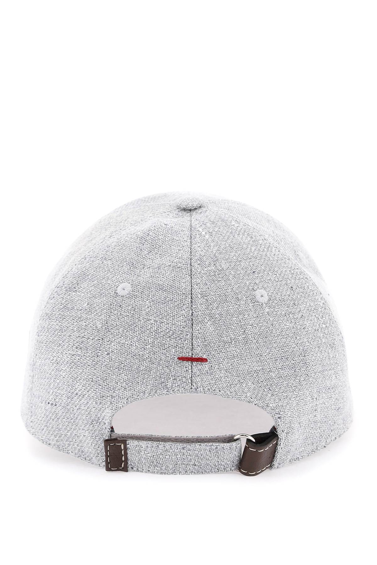 Brunello Cucinelli Replace With Double Quotediagonal Linen*** Wool And Silk Baseball Cap   Grey