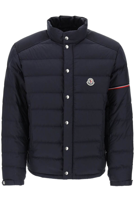 Moncler Colombian Down Jacket With Canvas Inserts   Blue