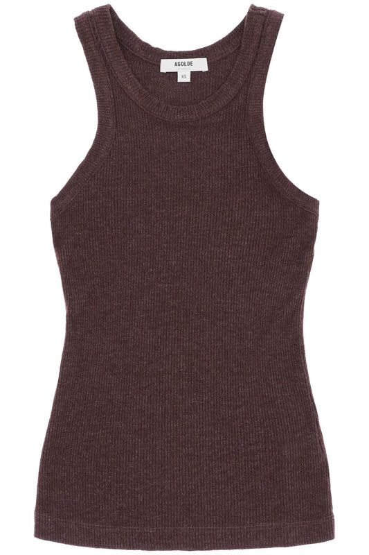 Agolde Replace With Double Quotebailey Knit Sleeveless   Brown