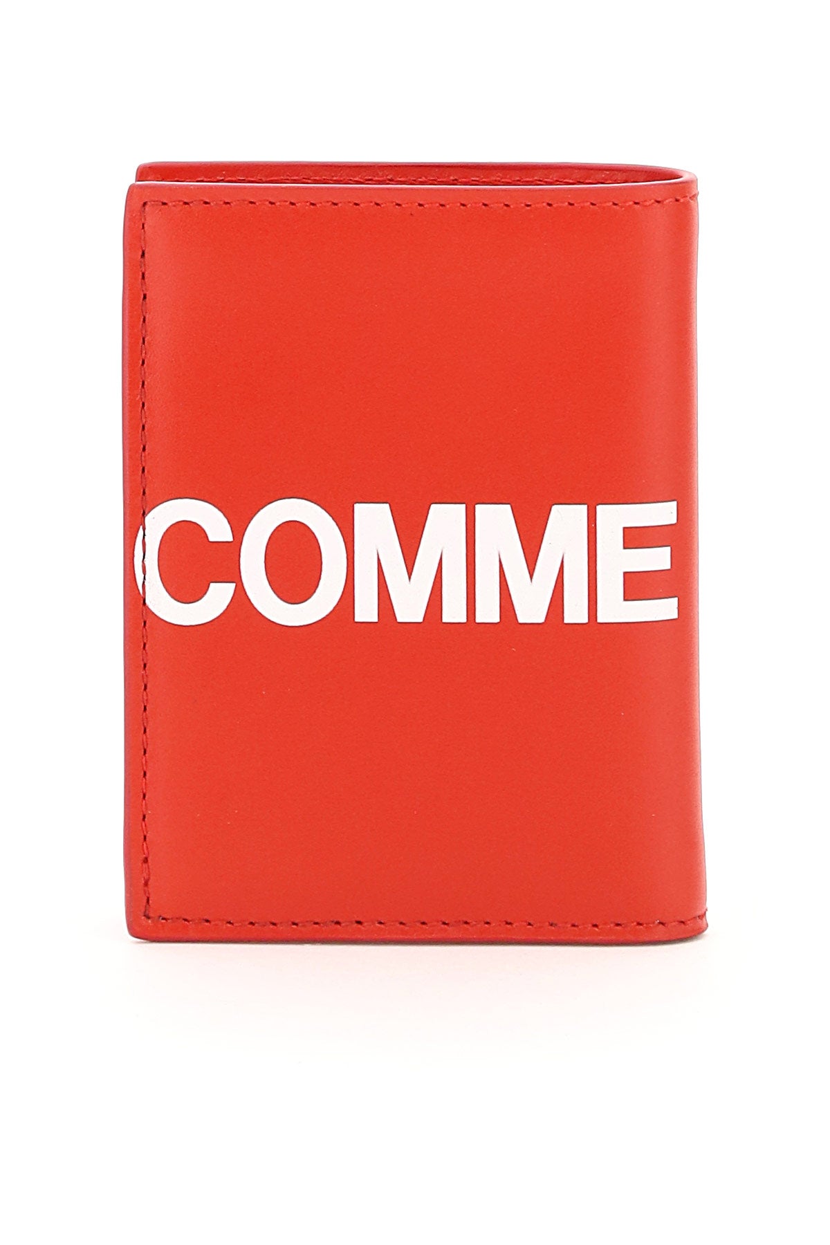 Comme Des Garcons Wallet Small Bifold Wallet With Huge Logo   Red