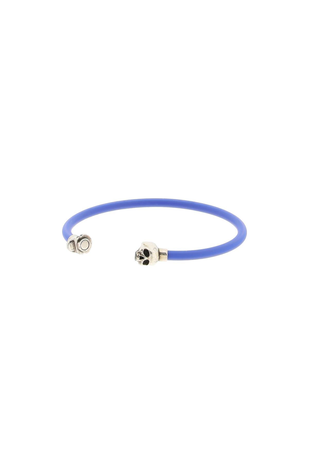 Alexander Mcqueen Skull Bracelet With Pearls   Blu