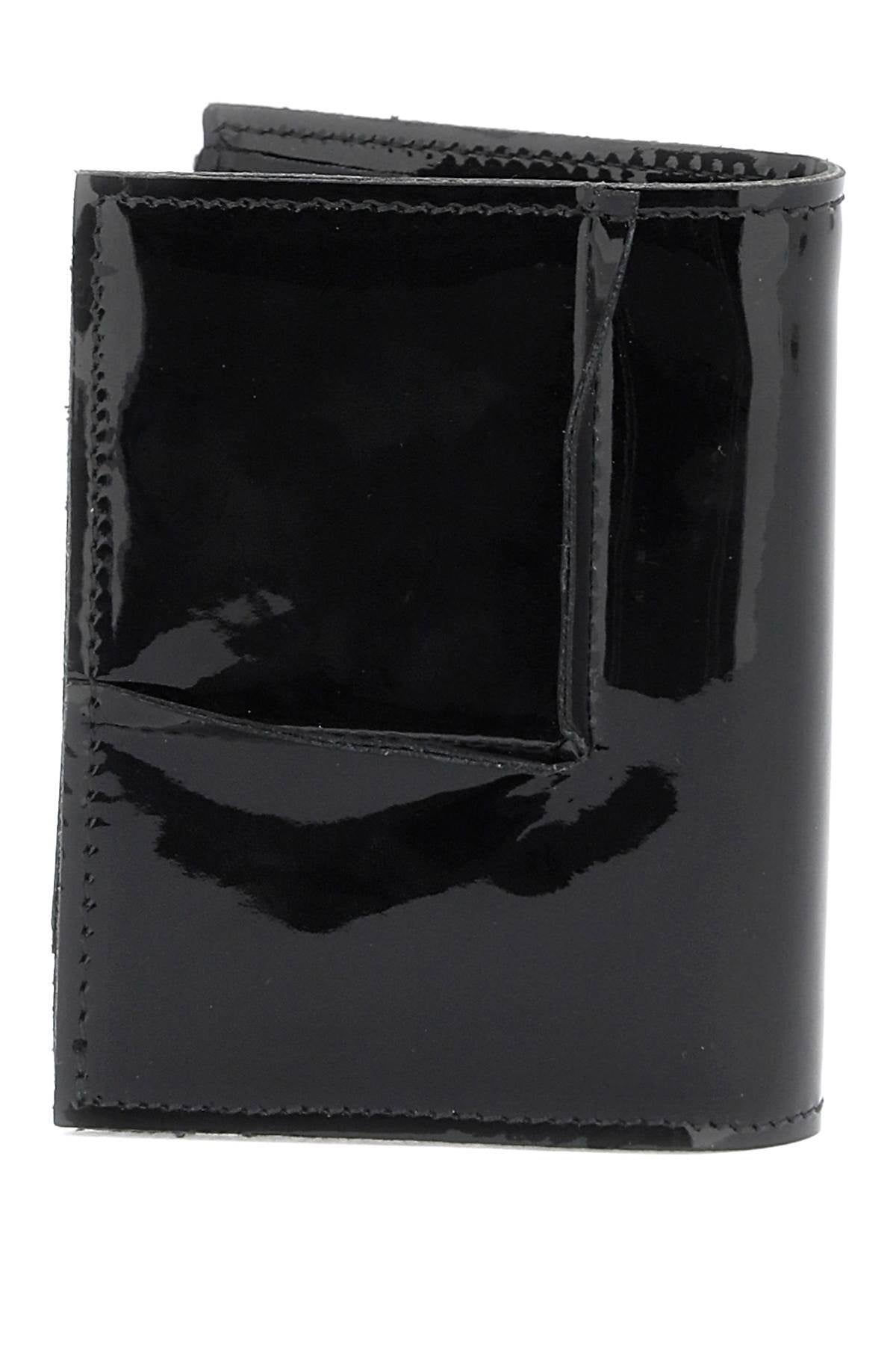 Comme Des Garcons Wallet Bifold Patent Leather Wallet In   Black
