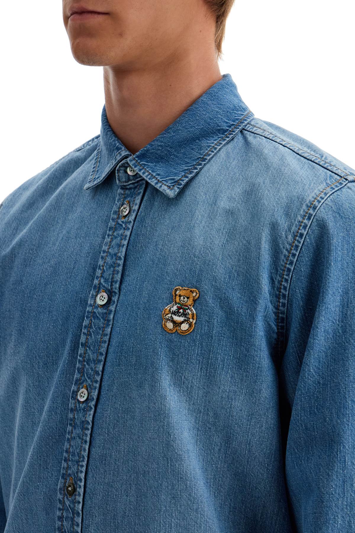 Moschino denim shirt with patch details - VivaceVenus