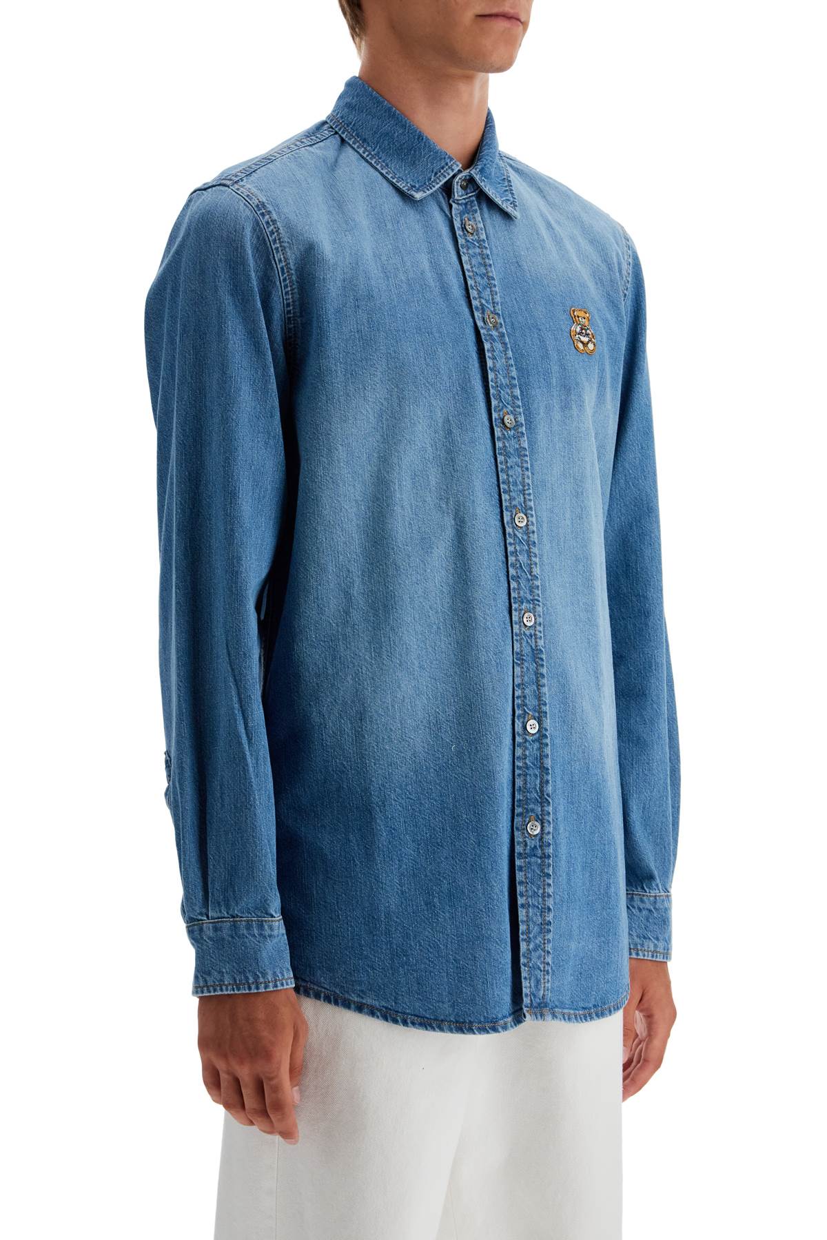 Moschino denim shirt with patch details - VivaceVenus