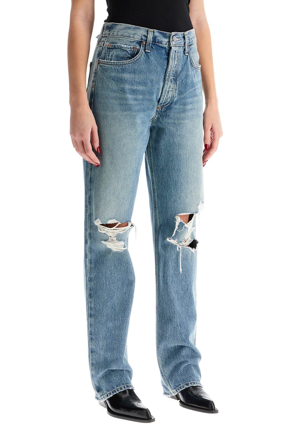 Agolde relaxed straight fit kelly used effect jeans - VivaceVenus