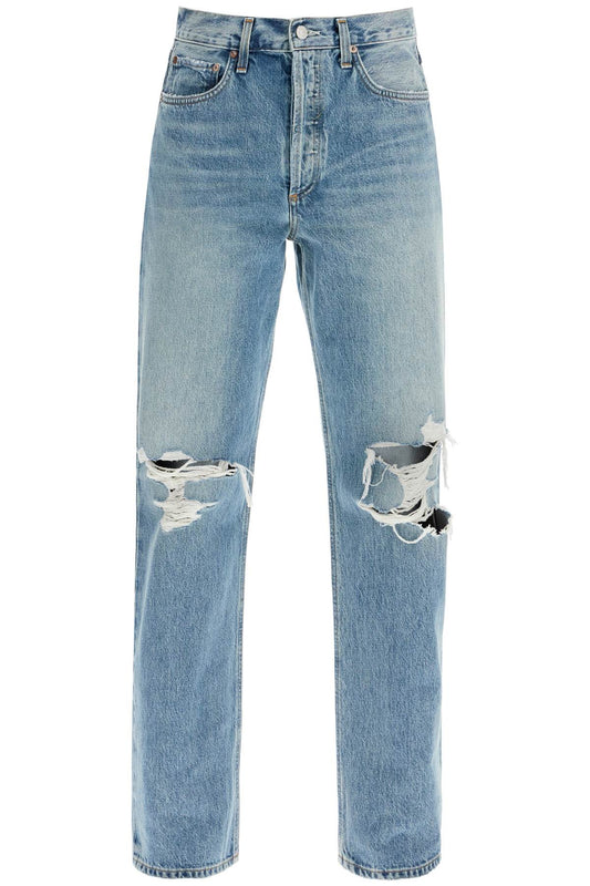 Agolde relaxed straight fit kelly used effect jeans - VivaceVenus