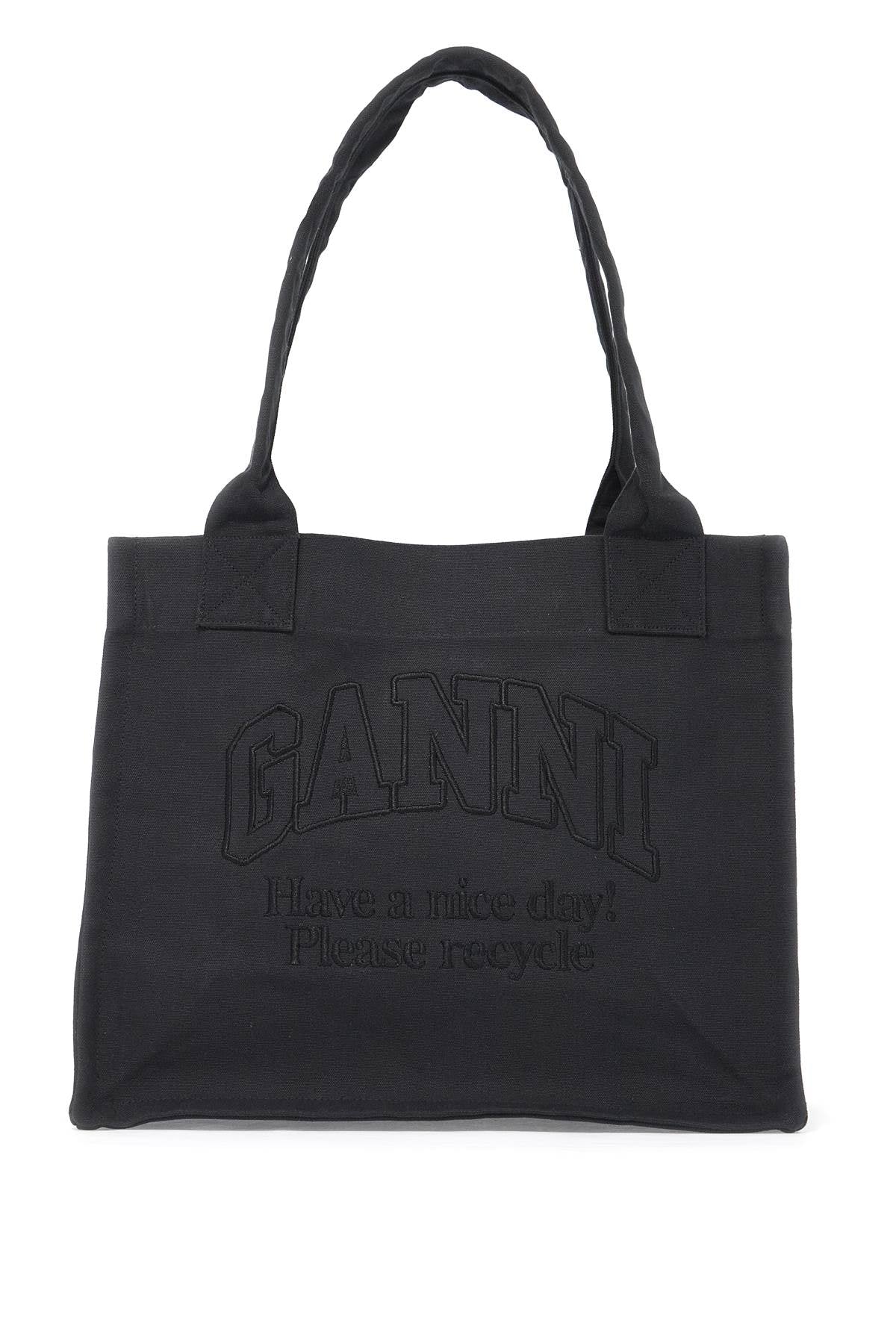 Ganni recycled cotton tote bag in