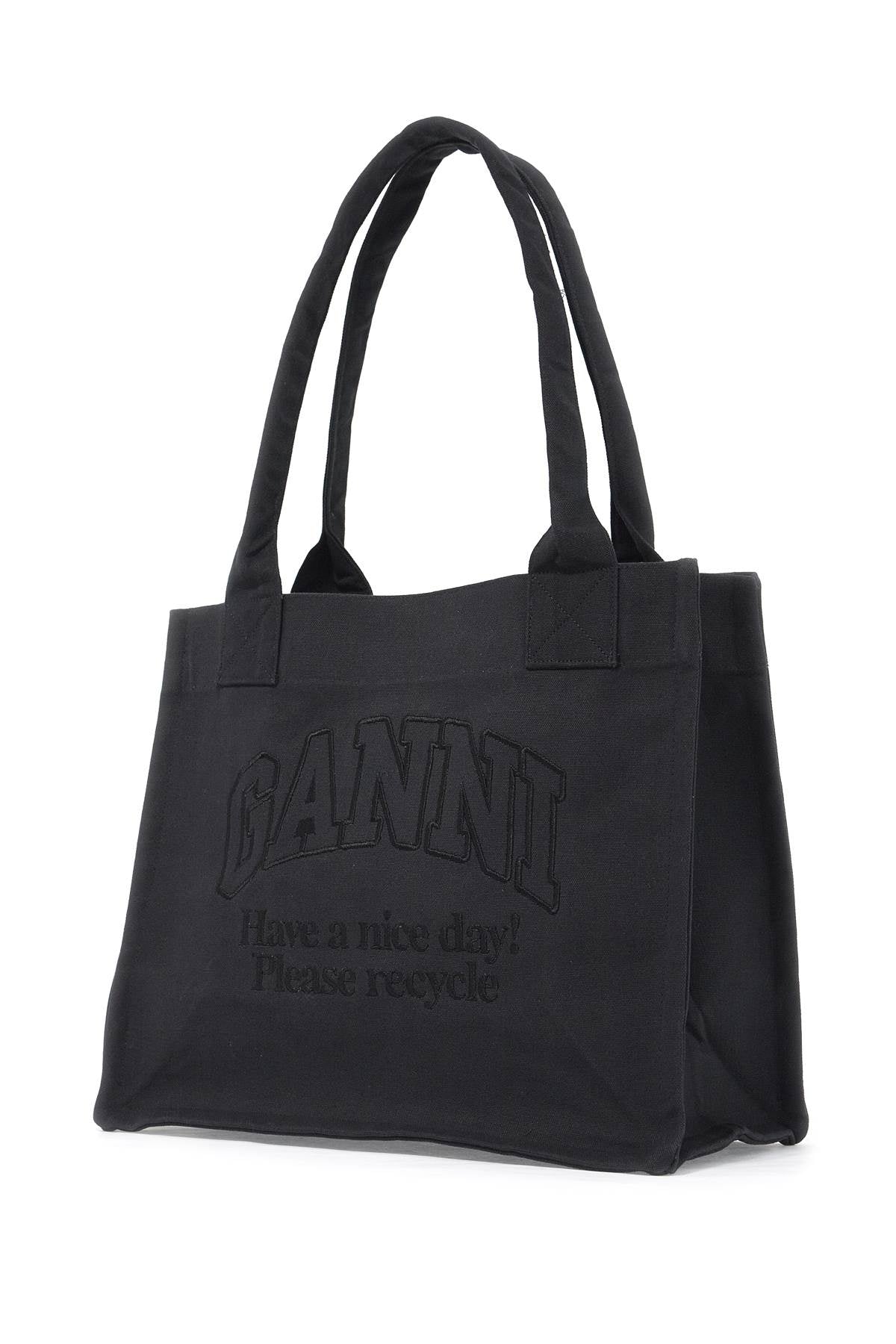 Ganni recycled cotton tote bag in