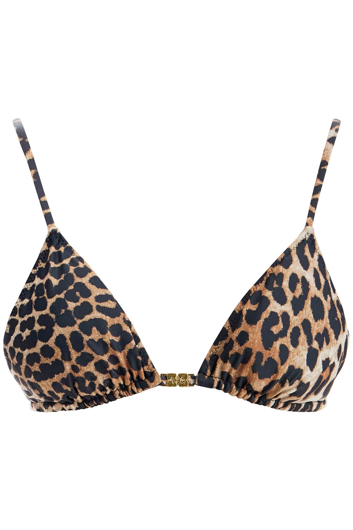 Ganni "leopard print bikini top