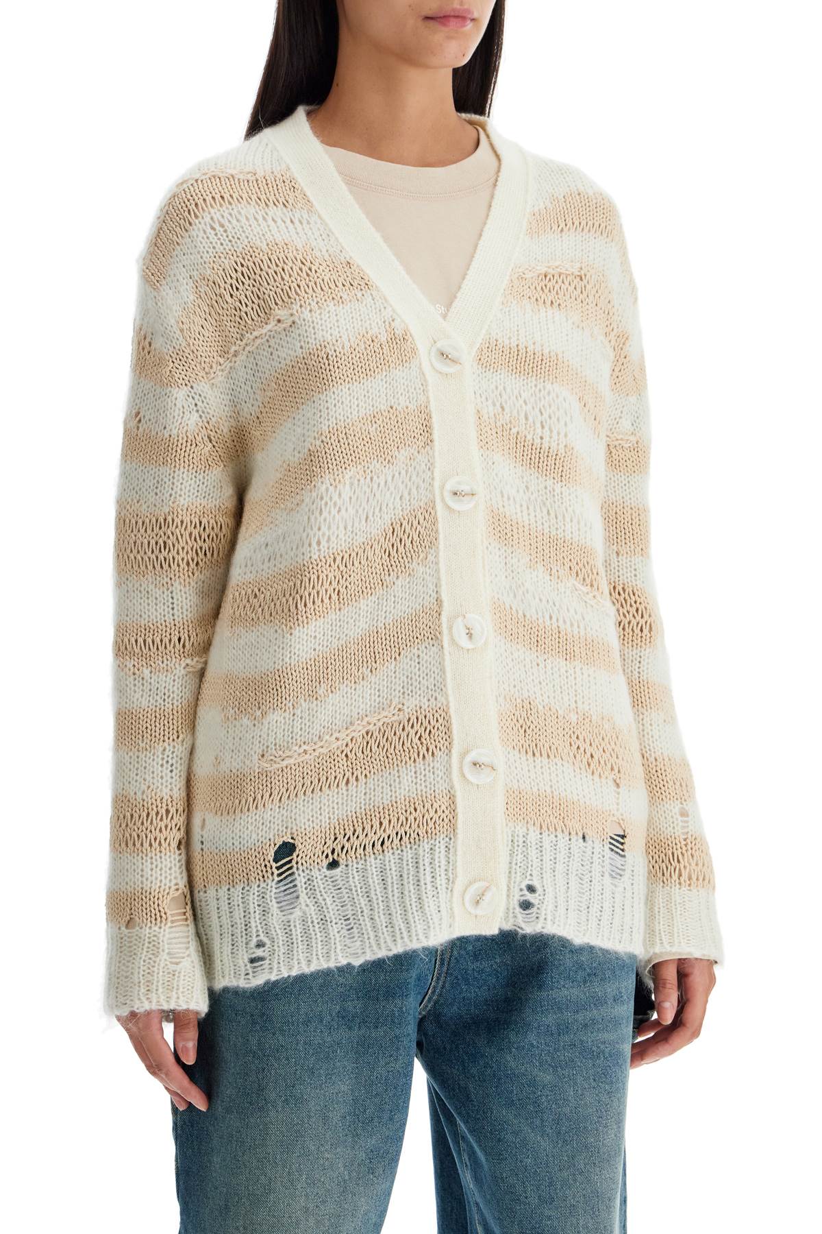 Acne Studios striped distressed cardigan with - VivaceVenus