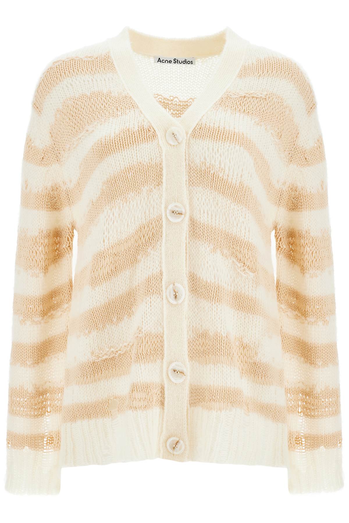 Acne Studios striped distressed cardigan with - VivaceVenus