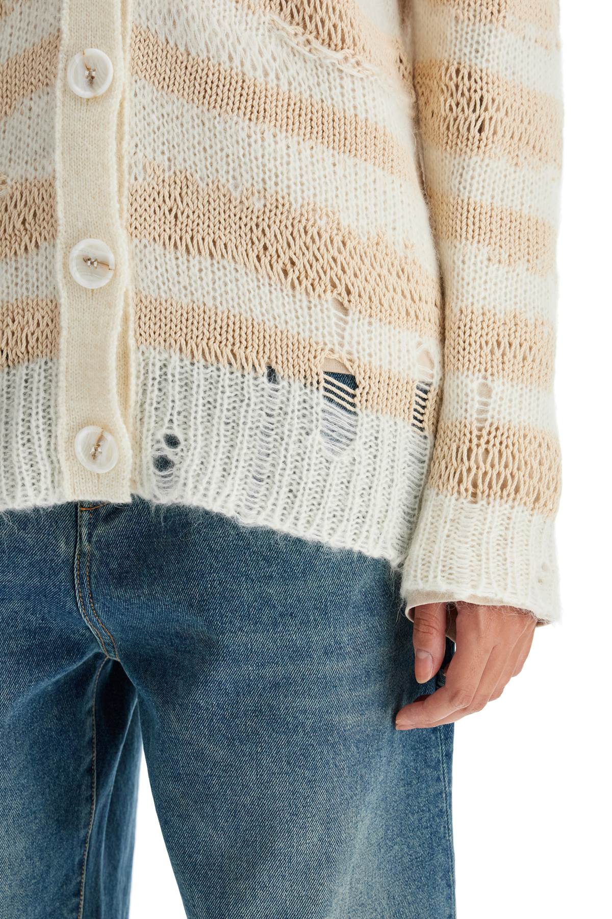 Acne Studios striped distressed cardigan with - VivaceVenus