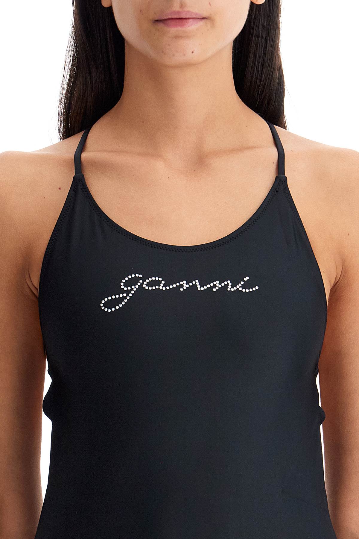 Ganni one-piece swimsuit with logo - VivaceVenus