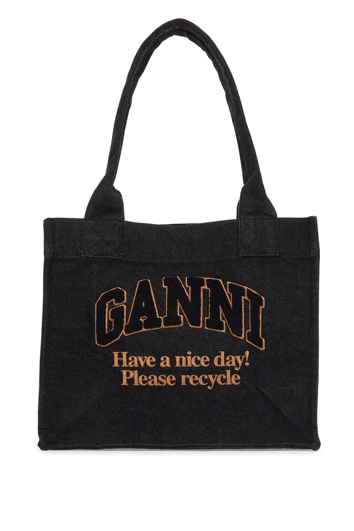 Ganni large denim easy shopper tote - VivaceVenus